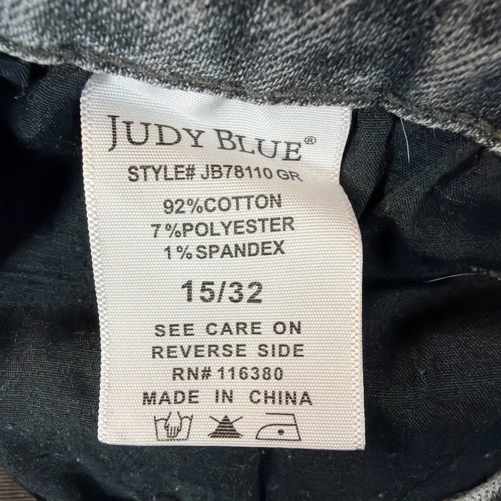 Black Judy Blue Button Fly Crop 15/32 Stretch Black - Picture 10 of 10